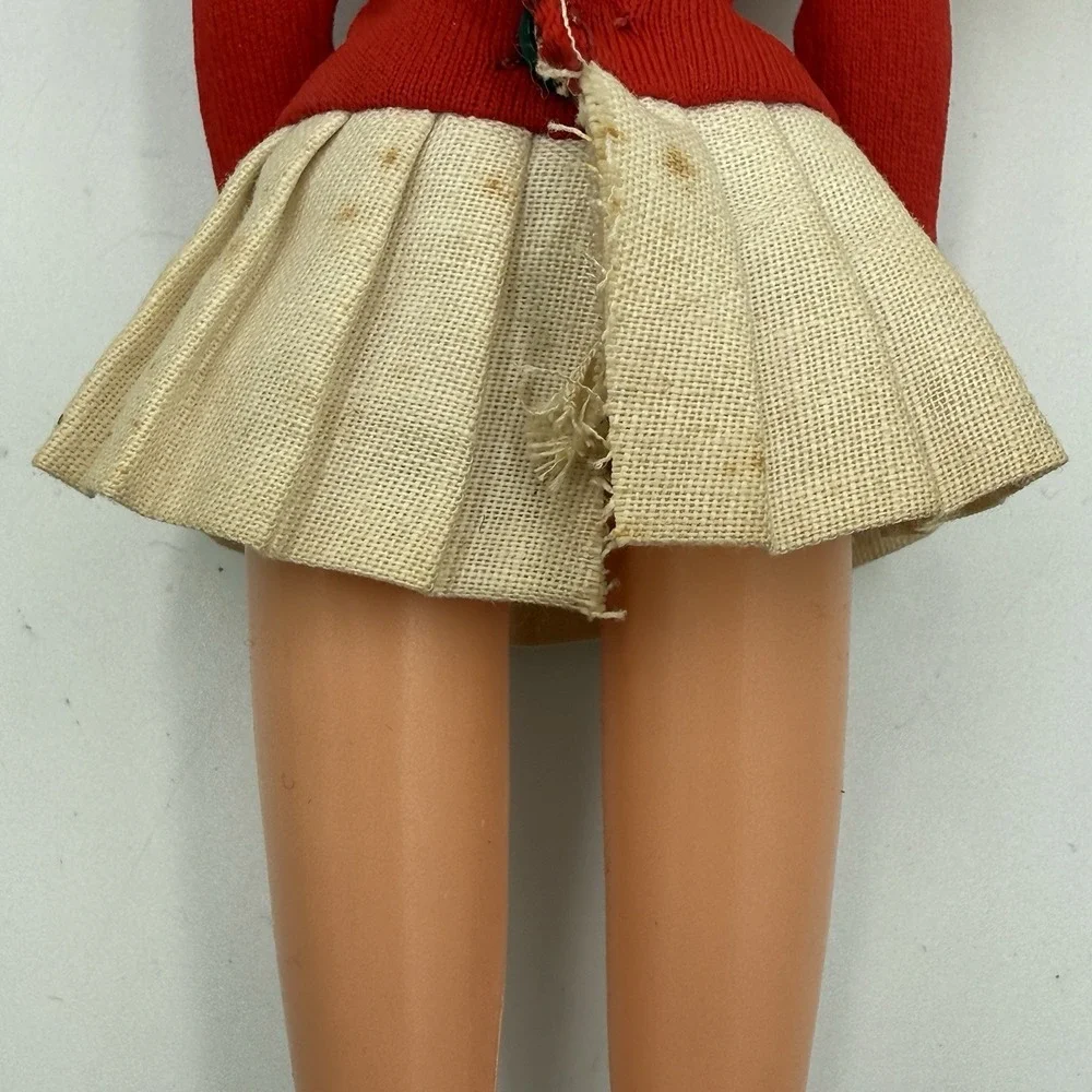 Vintage Mod 60s Blonde Skipper Doll Hong Kong Original Red Outfit White Boots